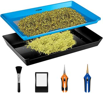 The Vivosun trim tray lets you process weed trimmings using a dry sift extraction.