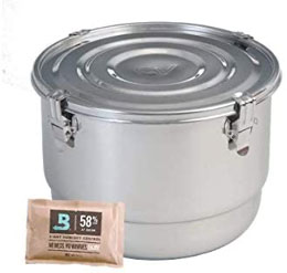 The 21 liter CVault stainless container is the best large storage container available.