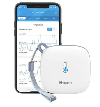 The Govee Wifi Hygrometer lets you monitor curing jar humidity on your phone.