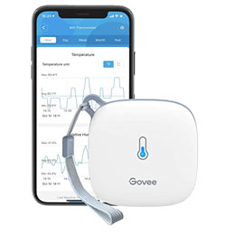 The Govee wifi-enabled wifi thermometer and hygrometer sends alerts to your phone.