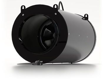 The 8 inch silenced fan from TerraBloom is 10-15% quieter due to an insulated fan housing.