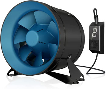 The non silent 10 inch inline fan from TerraBloom costs half as much as their silenced version.