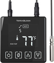 TerraBloom Programmable Thermostat Speed Controller with Temperature Probe for ECMF Series fans: 4 inch, 6 inch, 8 inch, 10 inch and 12 inch