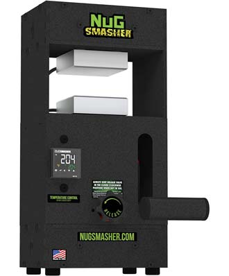 The NugSmasher OG Rosin Press Heat Press provides 12 tons of pressure at the push of a button.