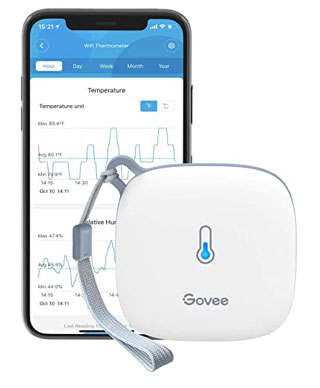 Govee hygrometer and thermometer lets you track humidity levels in grow tents using an app.