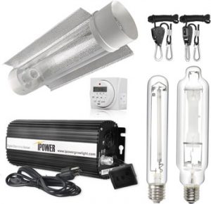 iPower dimmable 600 watt cool tube fixture with MH and HPS bulbs
