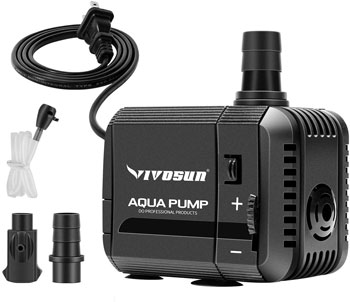 The Vivosun 210 GPH pump is inexpensive and a good choice for a small automated watering system.