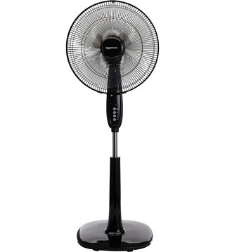 A 16" stand fan is perfect for air circulation and ventilation in a small greenhouse.